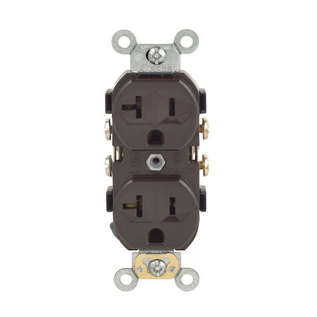 Eaton Wiring Devices Straight Blade Receptacle, 5-20R, 20 A, 125V AC, 2 Pole, 3 Wire, Self-Grounded 0CR20-00S
